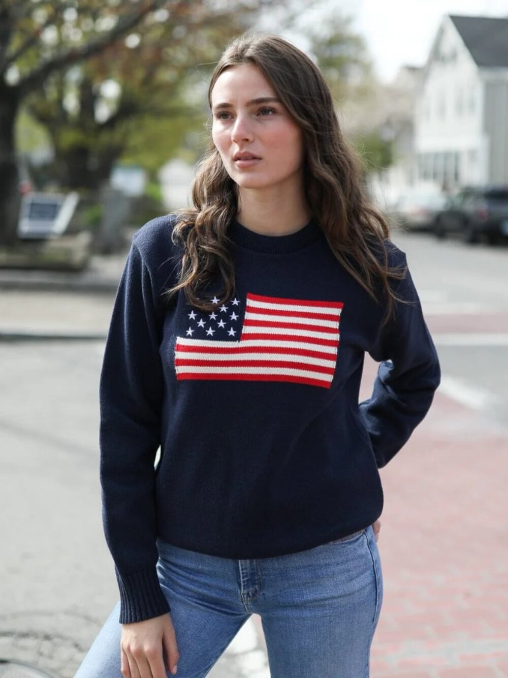 Whalerknits American Flag Crewneck Made in USA Size M